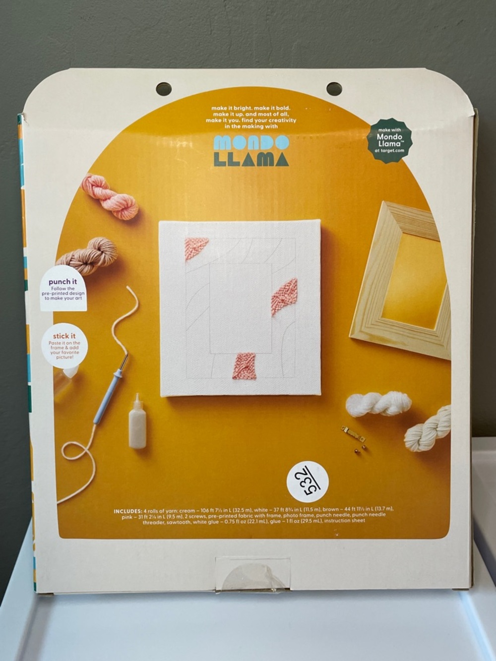Mondo Llama Punch Needle Wood Frame Kit - NIB - Picture 9 of 9